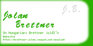 jolan brettner business card